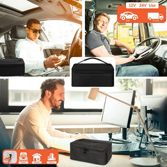 Car Home Dual Use 220V 110V 24V 12V Electric Heating Bag Plate Portable Outdoor Travel Picnic Food Lunch Box Heated Warmer Oven