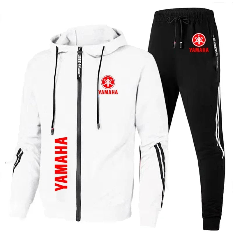 Men's Yamaha logo printed sportswear warm sportswear set, men's autumn and winter jacket Yamaha men's clothing