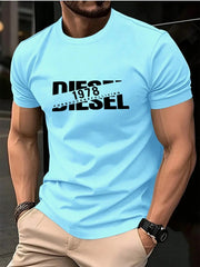 Streetwear 3D Letter Print Men's Summer T-Shirt, Suitable for Everyday Casual and Sportswear. .