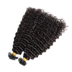 Pre Bonded Flat Tip Human Hair Extension Deep Curly Brazilian Remy Hair Keratin Fusion K Tip Hair 100g 100Pcs