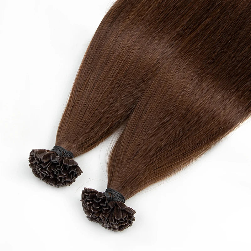 Wholesales K -Tip Hair Extensions Human Hair V tip keratin fusion hair extensions Natural Straight Machine Remy Hair extensions