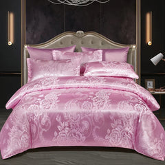 New 3pcs Duvet Cover and Pillow case Set No Filling European Light Luxury Jacquard Woven Polyanthous Type Family bedroom Bedding
