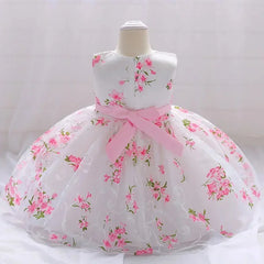 Baby Girls Party Dresses For 1st Birthday Wedding Dress Newborn Elegant Flower Girl Princess Dress Sleeveless Children Dresses