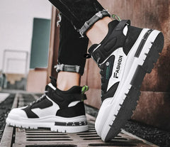 Men Sneakers Outdoor Casual Shoes New Non Slip Vulcanized Shoes Soft Sole Walking Shoe Lace-up High Top