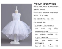 Flower Girl Dresses for Wedding White Champagne Red Pink Child Gala Evening Formal Luxury Birthday Puffy Irregular Elegant Dress