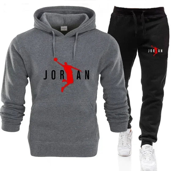 Fashionable men's sportswear set 2025 Spring and Autumn New outdoor men's casual pullover + jogging Pants two-piece set