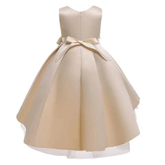 Fashion Solid Flower Girl Dresses for Weddings Lace Sleeveless Prom Dresses Summer Children Girls Party Dresses 3-10 Years