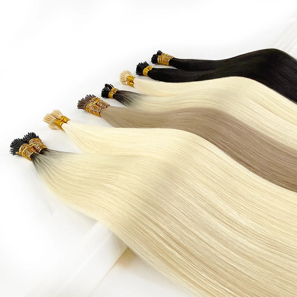 Straight ITIP Human Hair Extension 100% Real Human Hair Extensions 0.9g/pc 10 50 100 Strands Capsule Keratin Human Fusion Hair