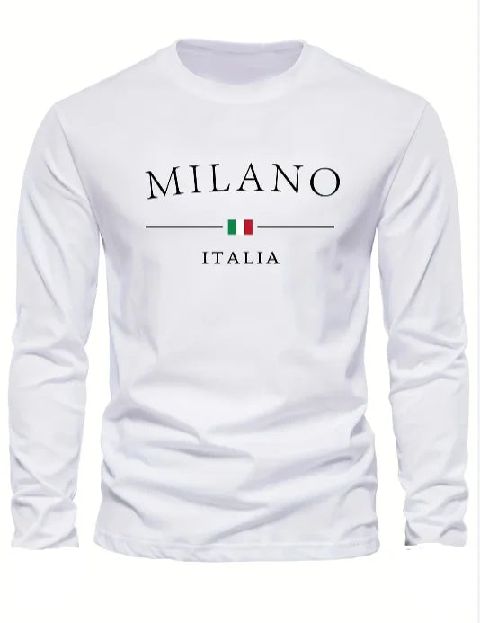 Men's 3D Printed Long Sleeve T-Shirt Casual Fashion Crew Neck T-Shirt Sports Top Daily Comfort Light Breathable Quick Dry