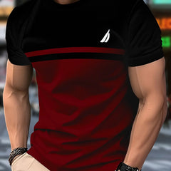 Men'S Novelty 3D Crew Neck T-Shirt,Casual Polyester Knit Fabric with Slight Stretch,,