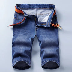 Denim Shorts Men's Summer Thin Straight Classic Designer Business Short Jeans Brand Clothing Stretch Korean