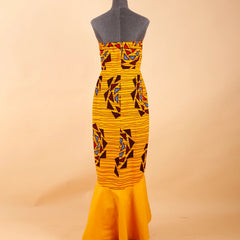 African Dresses for Women Strapless High Waist Sleeveless Ankara Print Maxi Dress Elegant