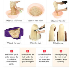 13x6 Teal Ocean Blue Lace Front Wig Human Hair Body Wave 613 Blonde hair