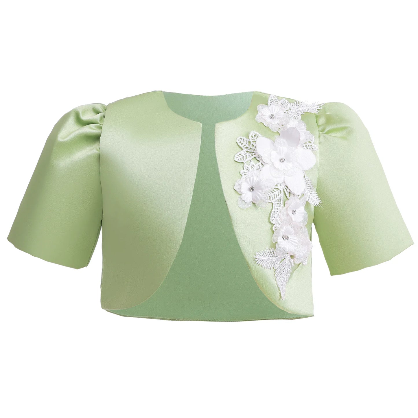 New Girls Dress Summer Sleeveless Princess Dress +Green Short Jacket