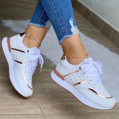 New Women Sneakers Platform Shoes Leather Patchwork Casual Sport Shoes Ladies Running Vulcanized Shoes Zapatillas Mujer