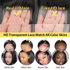 46 Inch Long Body Wave 13x6 HD Transparent Lace Frontal Wigs Brazilian Human Hair 200 Density Pre Plucked With Baby Hair Wigs