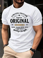 High-quality, trendy men's T-shirt: 100% pure cotton, graphic print, loose fit, casual, comfortable, and versatile.