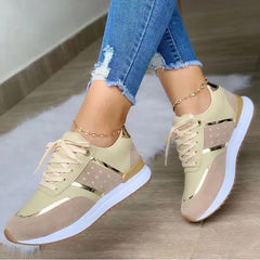 New Women Sneakers Platform Shoes Leather Patchwork Casual Sport Shoes Ladies