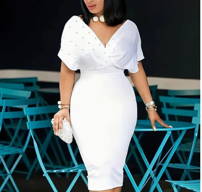 Fashion Party Dress For Wonen Sexy V Neck Package Hip Elegant Dresses 2025