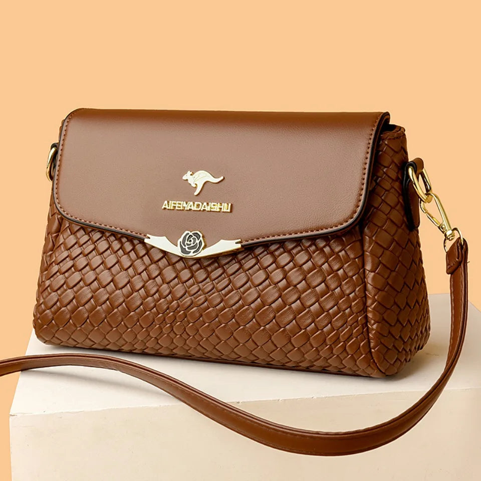 Luxury Handbag Women Bags Designer Pu Leather Knitting
