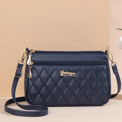 PU Leather Crossbody Bags Zipper New Fashion Shoulder Bag for Women Large Capacity Embroidery Thread Small Purse