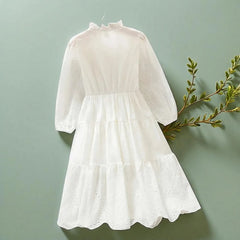 Girls outfits White Princess Dresses for Kids Party Maxi Dress Teenagers School Uniform Children Costumes 6 7 8 9 10 11 13 Years