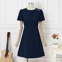 ZANZEA Elegant Women Dresses 2025 Summer  Fashion Short Sleeve Work OL Sundress Casual Party Knee-length Vestido Robe Femme