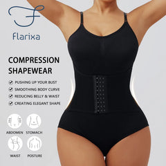 Flarixa Breasted Bodysuit Women Slimming Shapewear Corset Reducing Body Shaper Modeling Underwear Tummy Control Panties