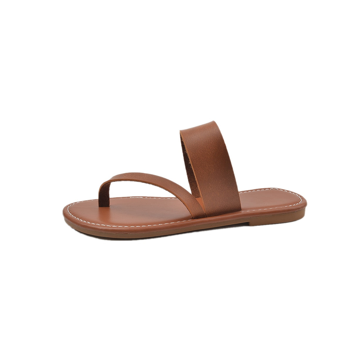 Summer Flat Sandals Beach Women&#39;s Shoes Fashion Solid Color Flat 2023 Open Toe Outdoor Slippers Open Toe Zapatos De Mujer1