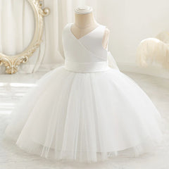 Toddler Girl Dress 0-4 Years Flower Bow Kids Skirt Christmas Halloween Princess Dress Children's Dresses Birthday Party