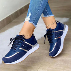 New Women Sneakers Platform Shoes Leather Patchwork Casual Sport Shoes Ladies