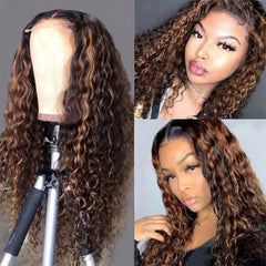 Highlight Ombre Lace Front Wig 40 Inch Curly Wigs 13x6 13x4 Hd Lace Frontal Water Wave Human Hair Wigs 1B/30 Colored Deep Wave