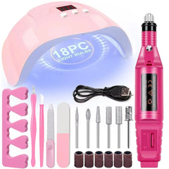 LINMANDA Professional USB Electric Nail Drill Polish File Kit with UV LED Nail Lamp Gel Manicure Dryer