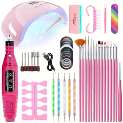 LINMANDA Professional USB Electric Nail Drill Polish File Kit with UV LED Nail Lamp Gel Manicure Dryer