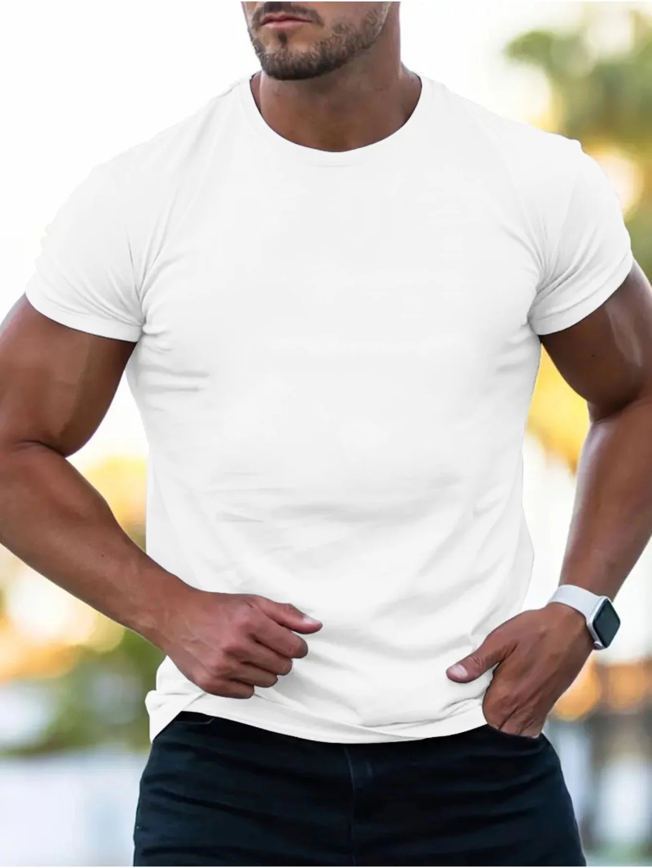 Summer men's 100% cotton casual sports