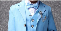 Flower Boys Blue Wedding Suit Kids Party Photograph Suit Teenager Birth Children