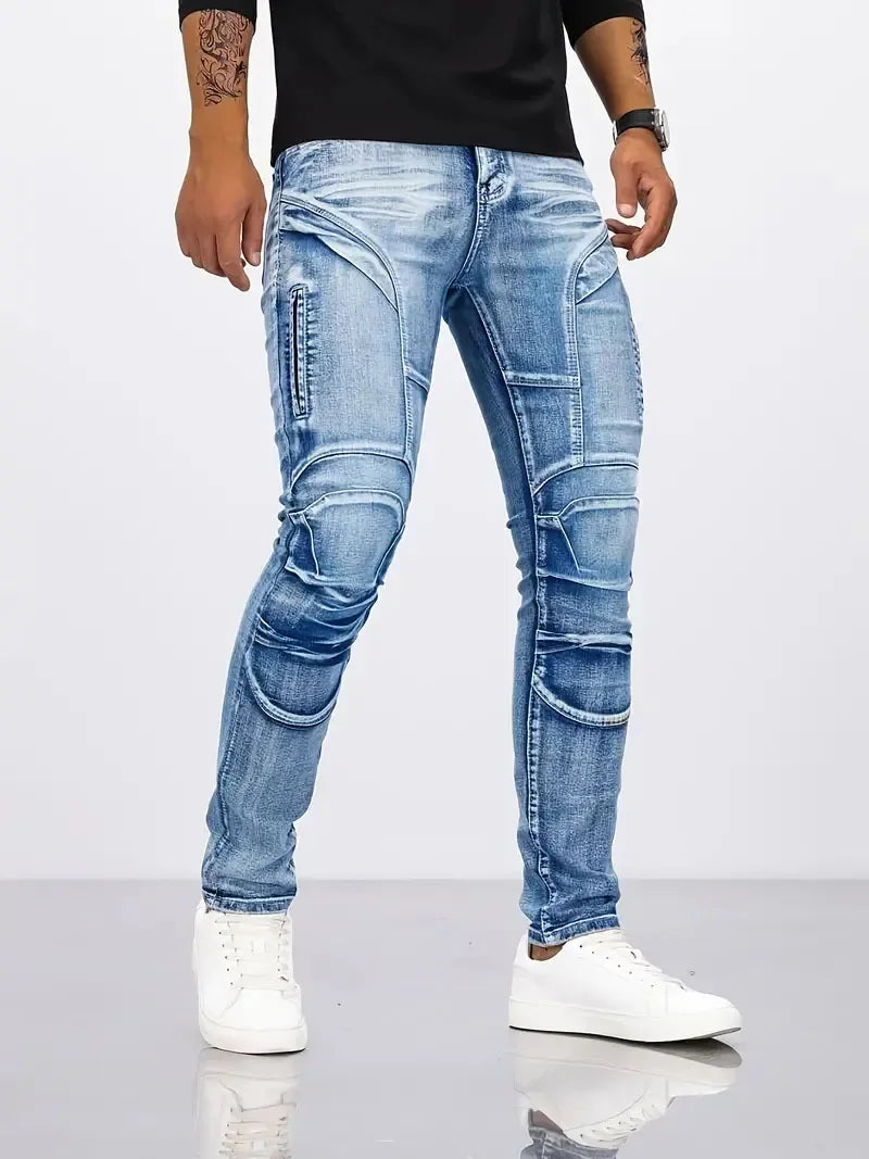 Trendy Jeans Men's Small Straight Leg Denim Design Pants New Slim  High Quality