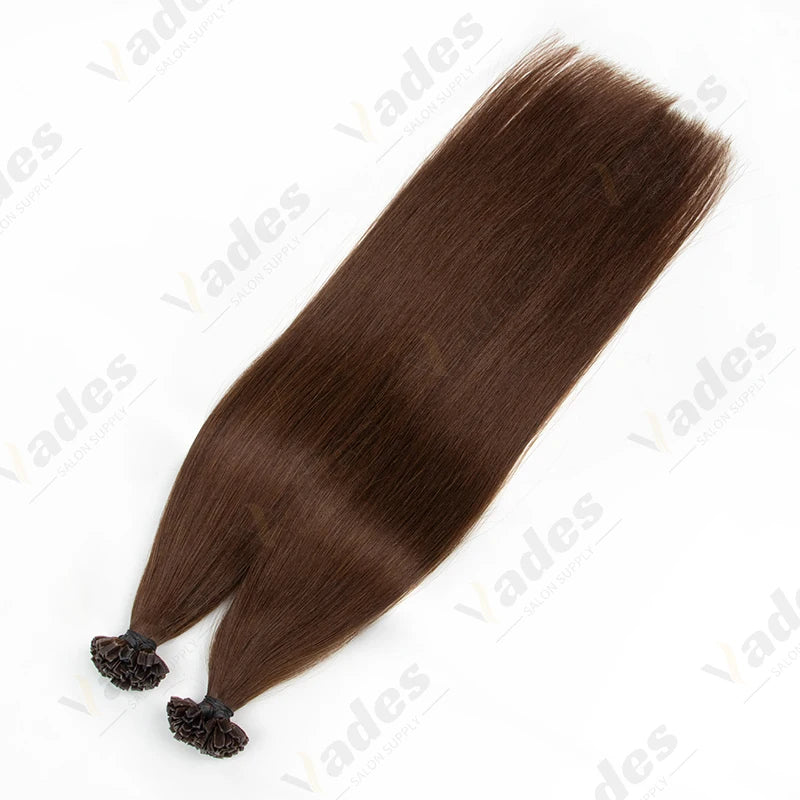50s/Pack 50G K Tip Hair Extensions Human Hair Keratin Pre Bonded Hot Fusion Nail Tip Balayage Natural Silky Straight Extensions