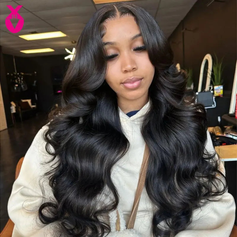 34 inch 150 Density Body Wave Transparent 13x4 Lace Front Human Hair Wig Glueless Wigs Human Hair  Pre-Cut Brazilian Remy Hair