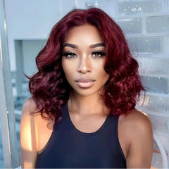 100% Human Hair Honey Blonde 13x4 Loose Body Wave Lace Front Wigs P4/27 Highlight Ombre HD Lace Front Wigs 99J Burgundy Color