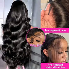 30 40 Inch Body Wave Lace Front Wig Women 13x4 Lace Wigs 100% Human Hair