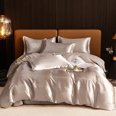 High End Jacquard Bedding Luxury European Wedding Bedding Sets American Satin Double Duvet Cover