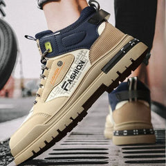Men Sneakers Outdoor Casual Shoes New Non Slip Vulcanized Shoes Soft Sole Walking Shoe Lace-up High Top