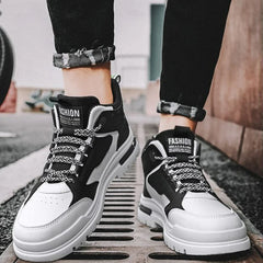 Men Sneakers Outdoor Casual Shoes New Non Slip Vulcanized Shoes Soft Sole Walking Shoe Lace-up High Top