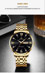Top Brand Men Watch Stainless Steel Top Quailty Luxury Push Button Hidden Clasp Waterproof Luminous Date Week Sport Wrist Watch