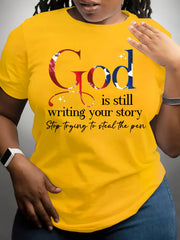 God Is Still Writing Your Story Women's Tee - Faith Graphic, Casual