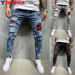New Streetwear Men pants Stretch Jeans men Casual Men Solid Color Slim Fit Skinny Pants Fashion Sports Jogging Harajuku Pants