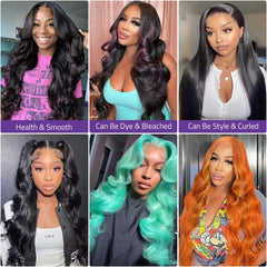 30 40 Inch Body Wave 13x6 HD Lace Frontal Wig Brazilian 13x4 Transparent Lace Front Human Hair Wigs For Women Pre Plucked