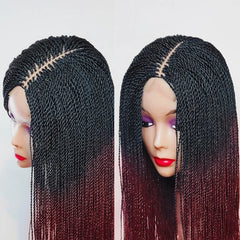 Glueless Micro Braid braided wig on 5x5 HD lace Frontal wig Customizable Tiny braid wig For black women Glueless braid wigs