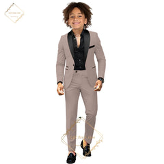 Children's dress suit, 2~16 years old boy wedding party dinner birthday tuxedo, elegant black shawl collar design concept